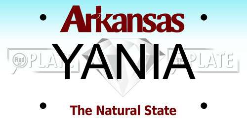 YANIA Arkansas License Plate