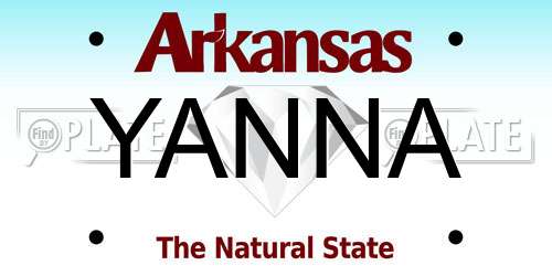 YANNA Arkansas License Plate