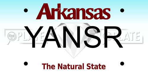 YANSR Arkansas License Plate