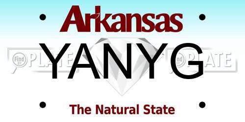 YANYG Arkansas License Plate