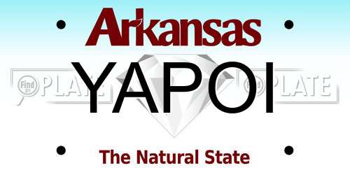 YAPOI Arkansas License Plate