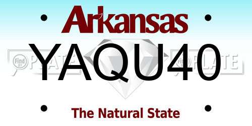 YAQU40 Arkansas License Plate