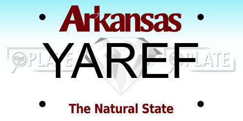 YAREF Arkansas License Plate
