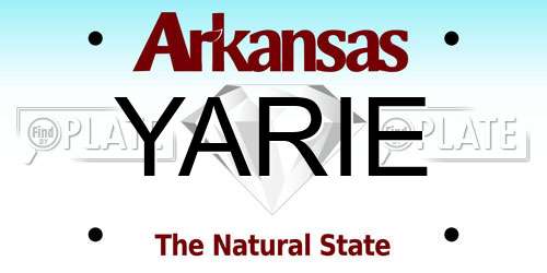 YARIE Arkansas License Plate