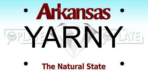 YARNY Arkansas License Plate
