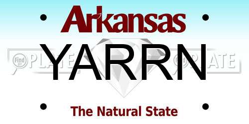 YARRN Arkansas License Plate