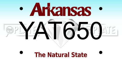 YAT650 Arkansas License Plate