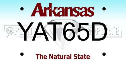 YAT65D Arkansas License Plate
