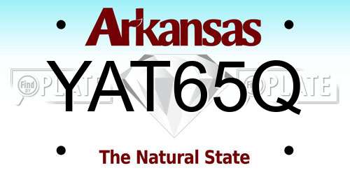 YAT65Q Arkansas License Plate
