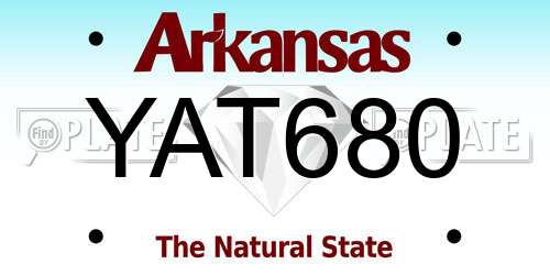 YAT680 Arkansas License Plate