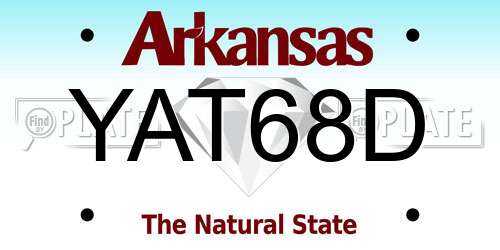 YAT68D Arkansas License Plate