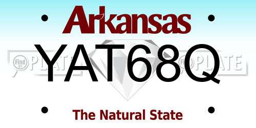YAT68Q Arkansas License Plate