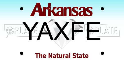 YAXFE Arkansas License Plate