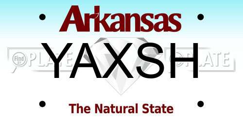 YAXSH Arkansas License Plate