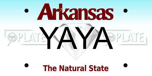 YAYA Arkansas License Plate