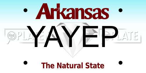 YAYEP Arkansas License Plate