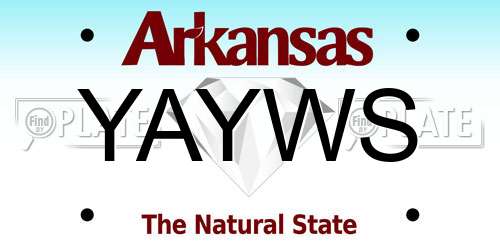 YAYWS Arkansas License Plate