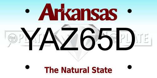 YAZ65D Arkansas License Plate