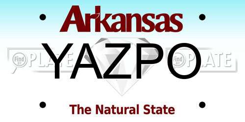 YAZPO Arkansas License Plate