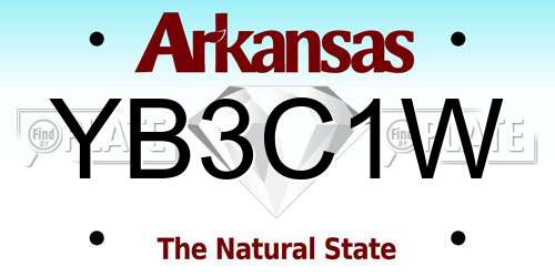 YB3C1W Arkansas License Plate