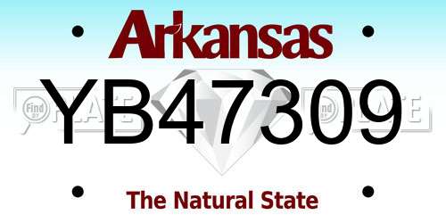 YB47309 Arkansas License Plate
