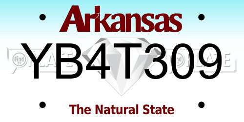 YB4T309 Arkansas License Plate