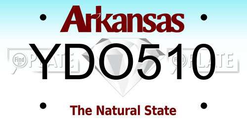 YDO510 Arkansas License Plate