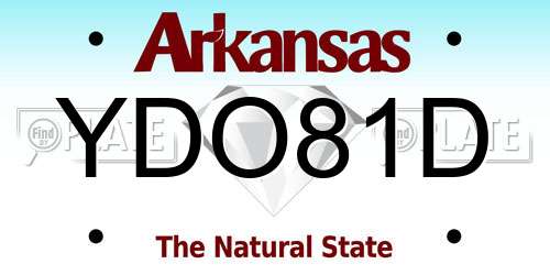 YDO81D Arkansas License Plate