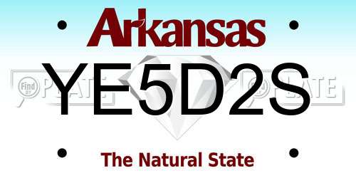 YE5D2S Arkansas License Plate