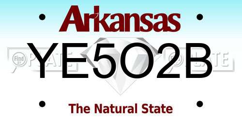 YE5O2B Arkansas License Plate