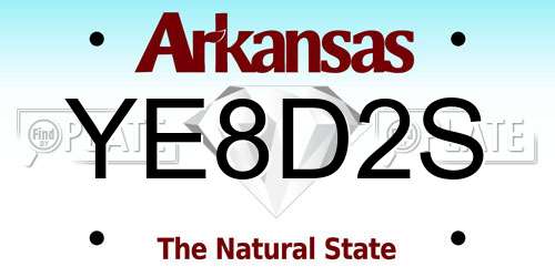 YE8D2S Arkansas License Plate