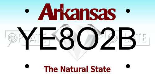 YE8O2B Arkansas License Plate