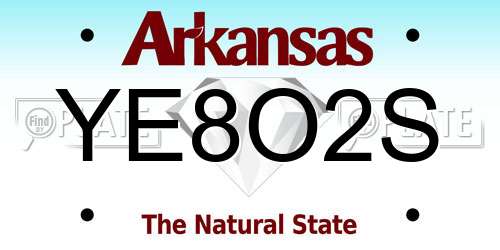 YE8O2S Arkansas License Plate