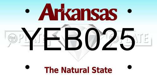 YEB025 Arkansas License Plate