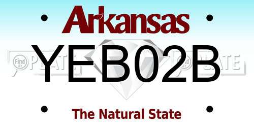 YEB02B Arkansas License Plate