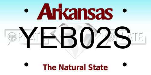 YEB02S Arkansas License Plate