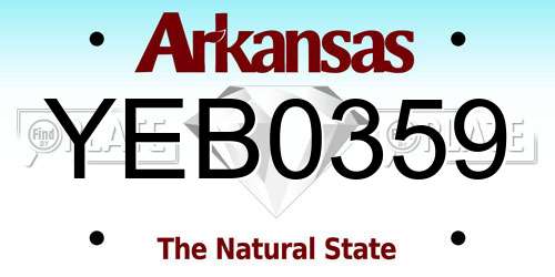 YEB0359 Arkansas License Plate