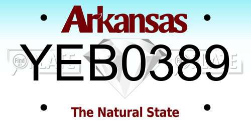 YEB0389 Arkansas License Plate