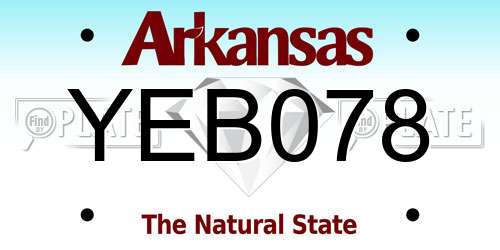 YEB078 Arkansas License Plate