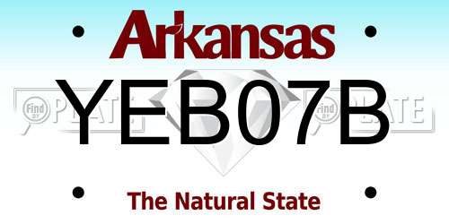 YEB07B Arkansas License Plate