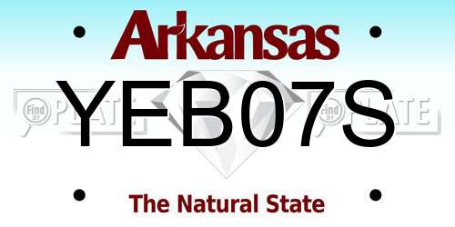 YEB07S Arkansas License Plate