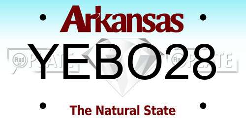 YEBO28 Arkansas License Plate