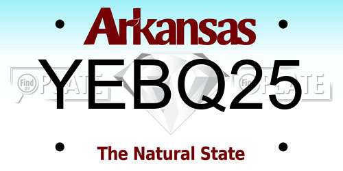 YEBQ25 Arkansas License Plate