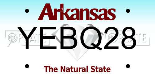 YEBQ28 Arkansas License Plate