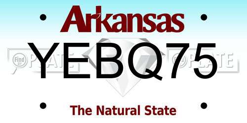 YEBQ75 Arkansas License Plate