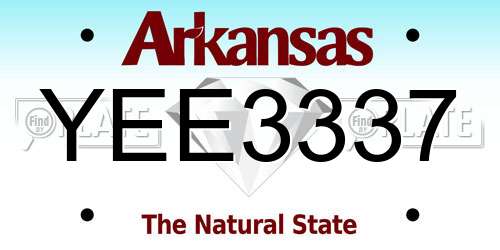 YEE3337 Arkansas License Plate