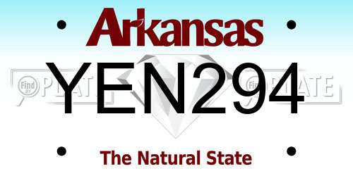 YEN294 Arkansas License Plate