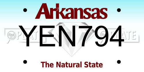 YEN794 Arkansas License Plate