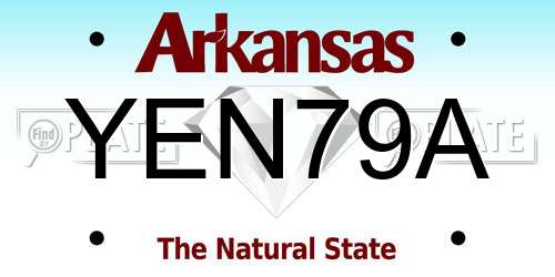 YEN79A Arkansas License Plate