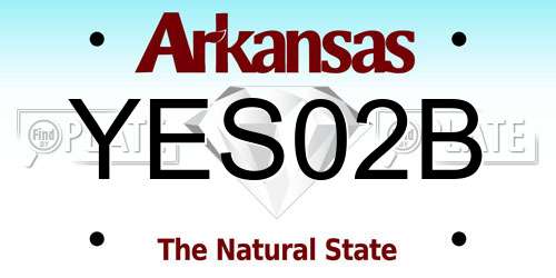 YES02B Arkansas License Plate